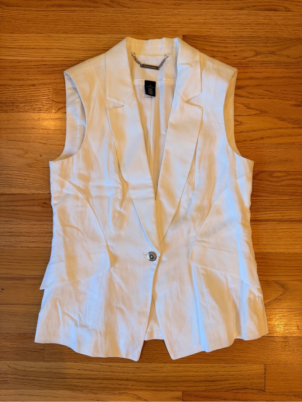White House Black Market White Sleeveless Blazer Vest | Women's Size 8